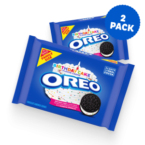 Birthday Cake Creme Chocolate Sandwich Cookies, Family Size, 2 Pack
