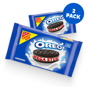 Mega Stuf Chocolate Sandwich Cookies, Family Size, 2 Pack