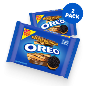 Toffee Crunch Creme With Sugar Crystals Chocolate Sandwich Cookies, Family Size, 2 Pack