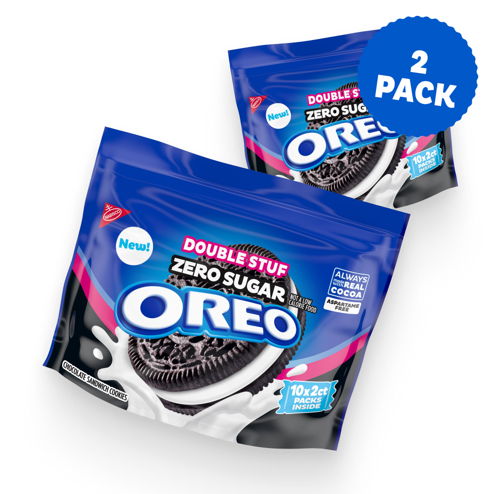 Zero Sugar Double Stuf Chocolate Sandwich Cookies, Snack Packs, 2 Pack