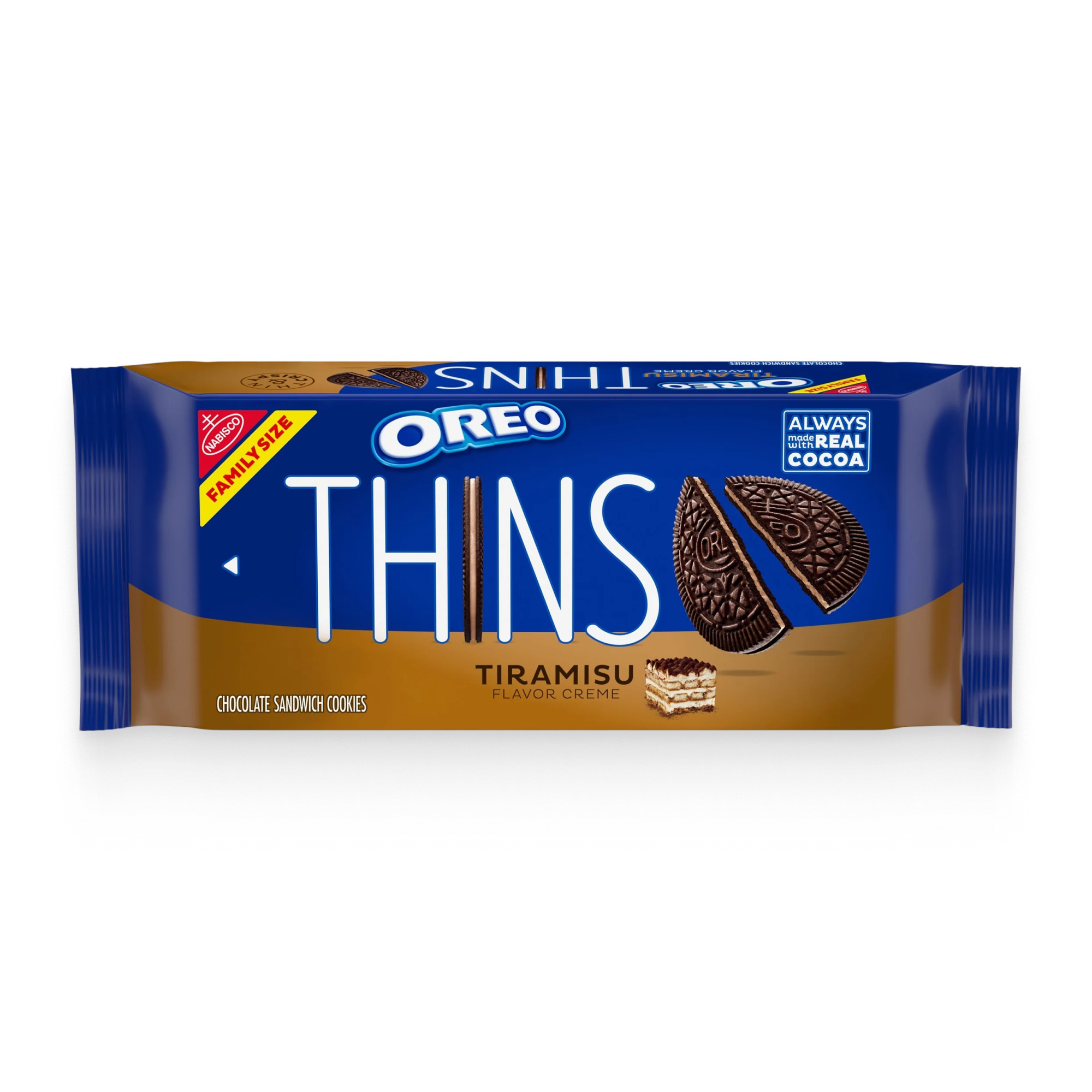 Thins Tiramisu Creme Chocolate Sandwich Cookies, Family Size