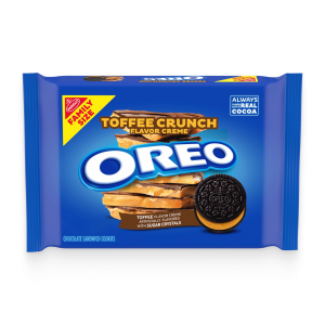 Toffee Crunch Creme With Sugar Crystals Chocolate Sandwich Cookies, Family Size