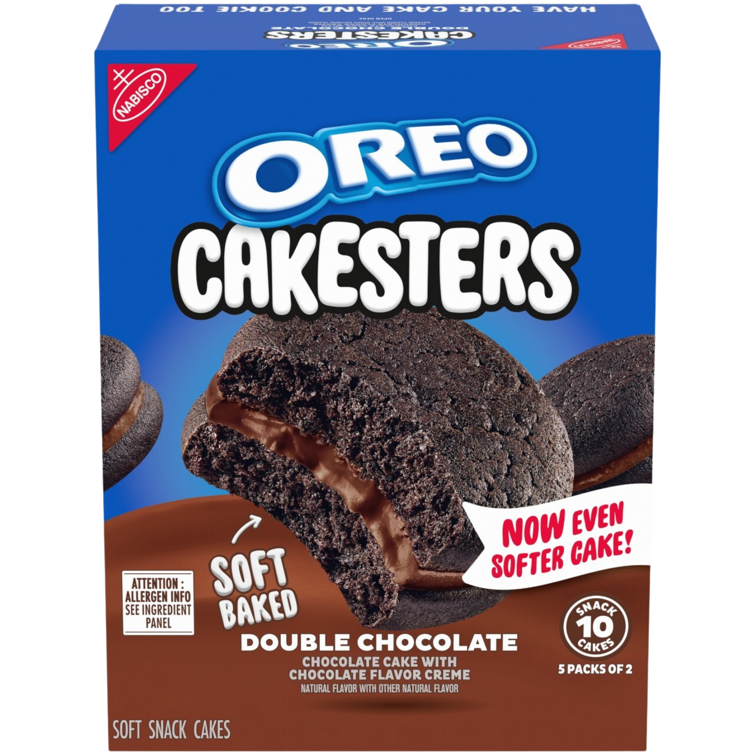 Cakesters Double Chocolate Soft Snack Cakes, Snack Packs